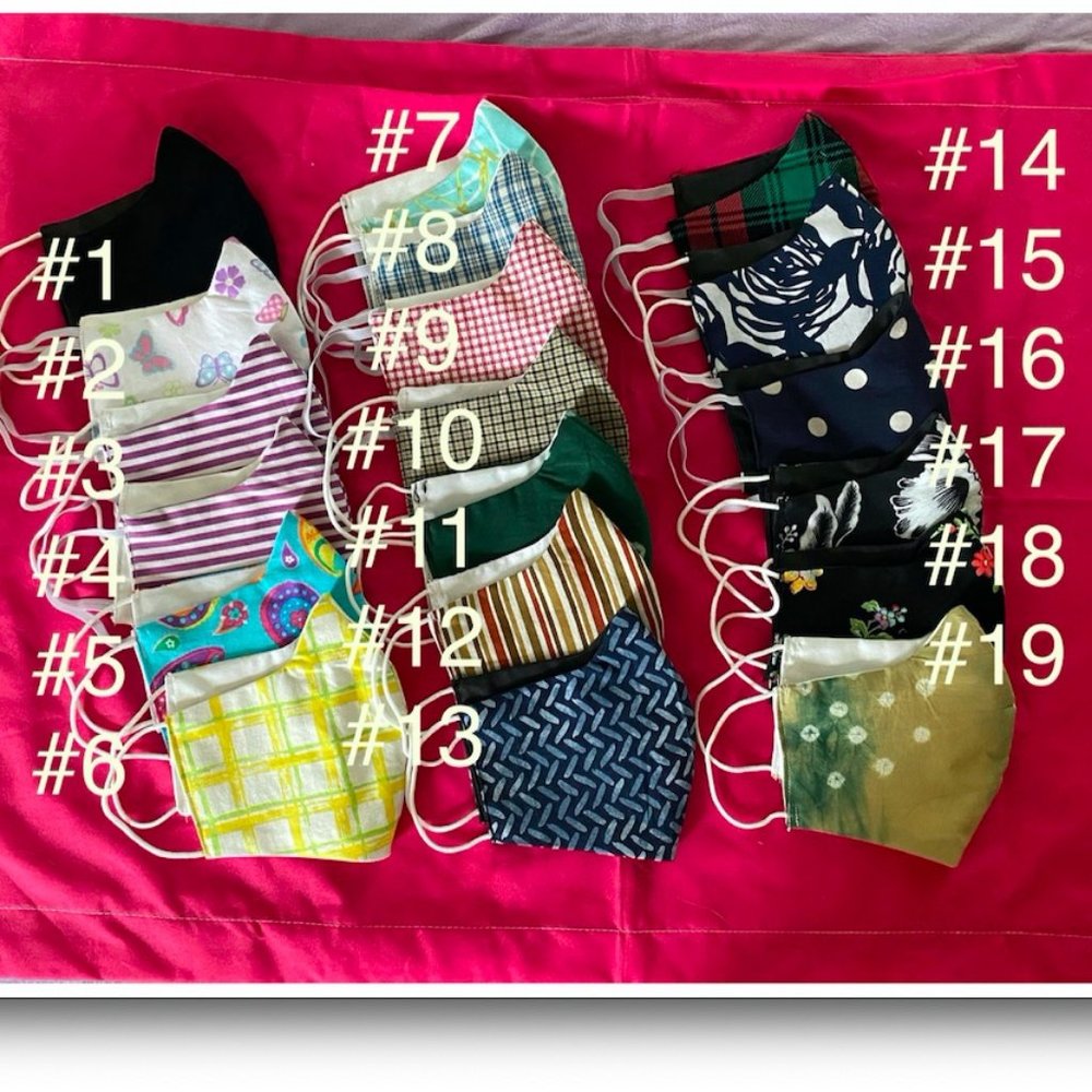 5 for $20 Face Masks 100% cotton & elastic ear